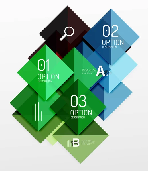 Bandiera infografica quadrata . — Vettoriale Stock