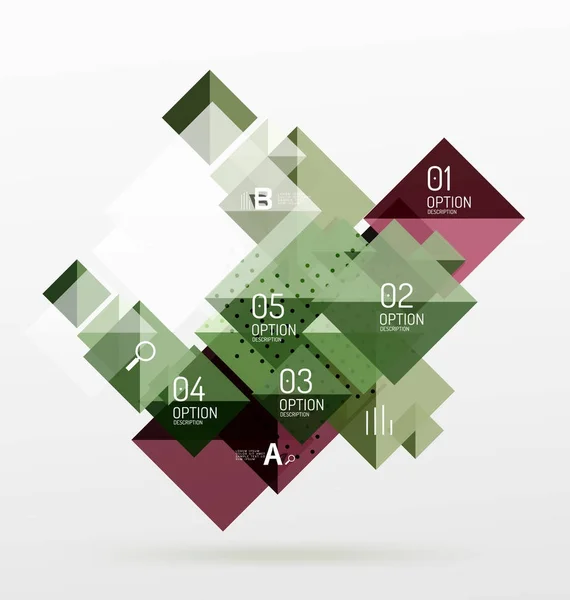 การประกอบสี่เหลี่ยมสมัยใหม่, แบนเนอร์นามธรรม — ภาพเวกเตอร์สต็อก