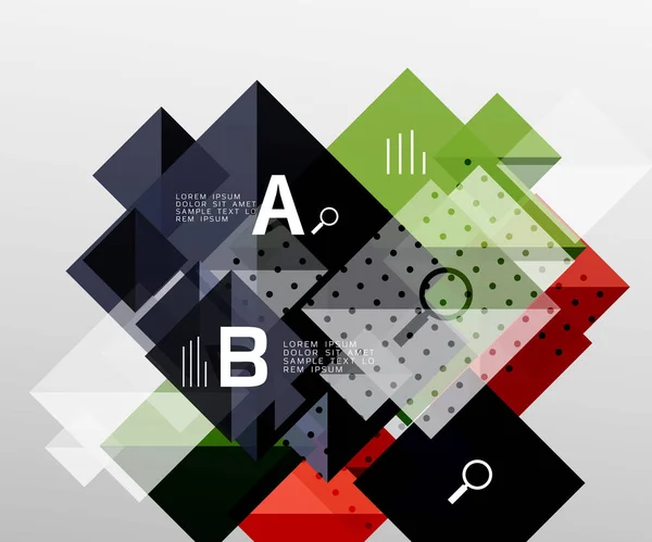 Moderna composizione quadrata, banner astratto — Vettoriale Stock