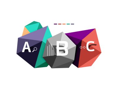 Soyut düşük Poli infographics şablonu