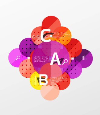 Renkli parlak daire infographics