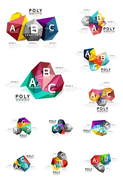 Abstract low poly infographics template — Stock Vector