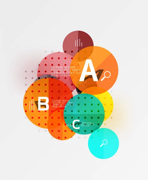 Coloridas infografías círculo brillante — Vector de stock