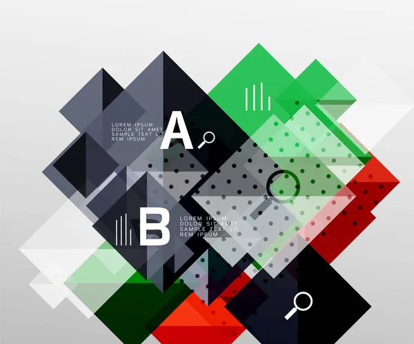 現代正方形構成、抽象的なバナー — ストックベクタ