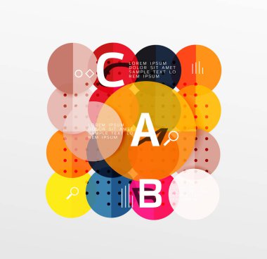 Renkli parlak daire infographics