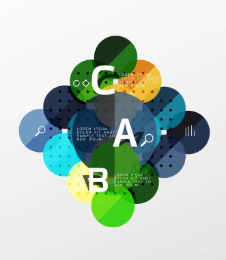 Renkli parlak daire infographics