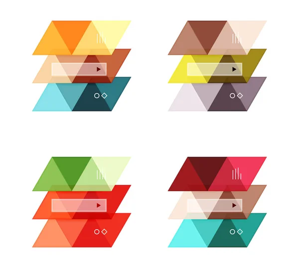 Vektor-Set leerer geometrischer Infografik-Webboxen — Stockvektor