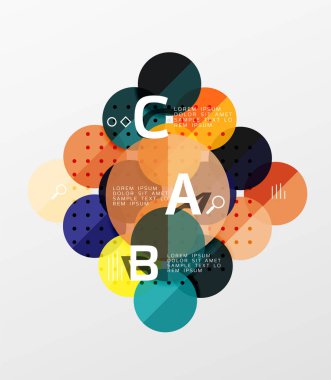 Renkli parlak daire infographics