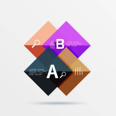 Üst üste kare infographics