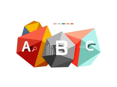 Soyut üçgen düşük Poli Infographic şablonu