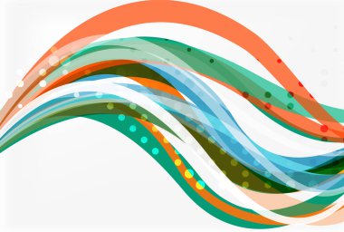 Vektör renk dalga hatları açık renkli noktalı etkisi ile