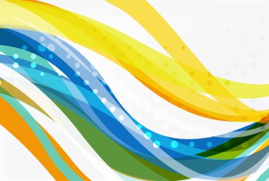 Vektör renk dalga hatları açık renkli noktalı etkisi ile