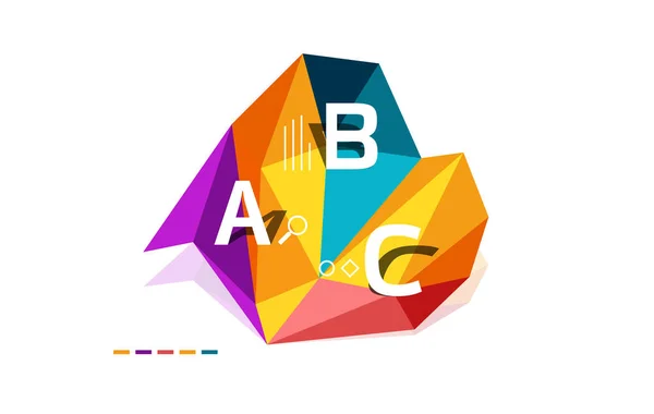 Plantilla de infografía de poli baja de triángulo abstracto — Archivo Imágenes Vectoriales