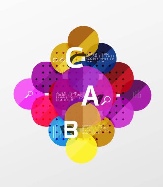 Renkli parlak daire infographics