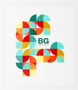 Renkli Daireler modern soyut kompozisyon metin ile. Geometrik arka plan