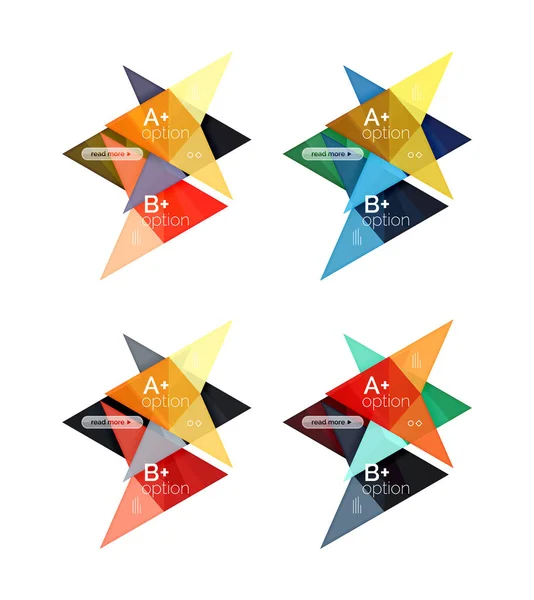 Kleurrijke pijl optie infographics banners, zakelijke geometrische sjablonen — Stockvector