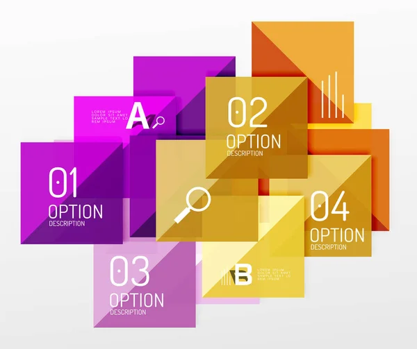 Transparent kwadratowych Infografika. — Wektor stockowy