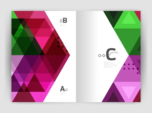 Mozaïek driehoek jaarlijkse rapportsjabloon — Stockvector