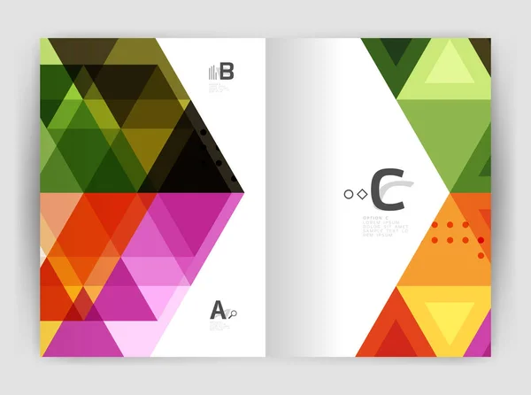 Vorlage des Jahresberichts Mosaik-Dreieck — Stockvektor