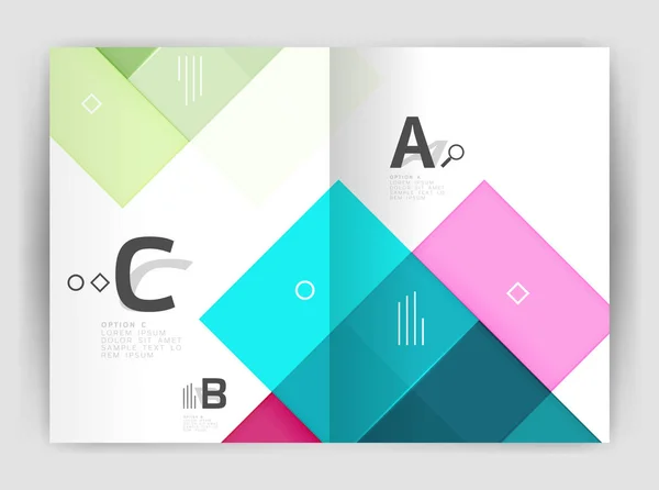 Vierkanten en rechthoeken a4 brochure sjabloon — Stockvector