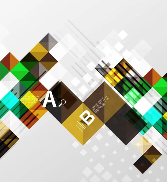 Moderna geometriska torget banner, minimalistisk abstrakt bakgrund — Stock vektor