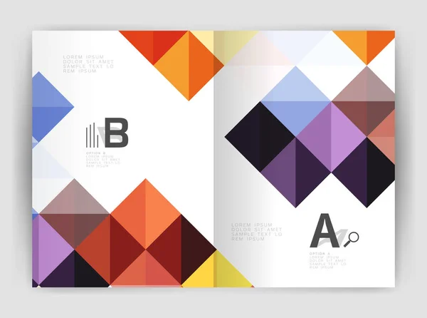 Moderne minimalistische geometrische quadratische Broschüre Vorlage — Stockvektor