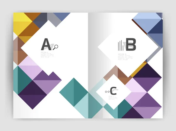 Nowoczesny minimalistyczny geometryczne kwadratowych biznes broszura szablonu — Wektor stockowy