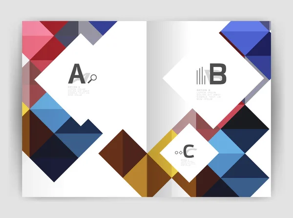 Nowoczesny minimalistyczny geometryczne kwadratowych biznes broszura szablonu — Wektor stockowy