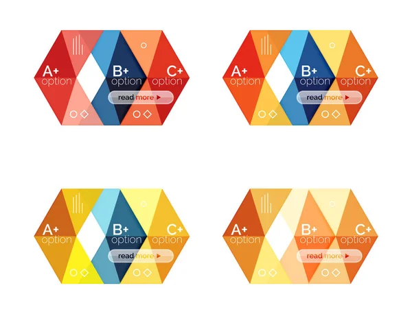カラフルな幾何学的形状のインフォ グラフィック バナーのベクトル コレクション — ストックベクタ