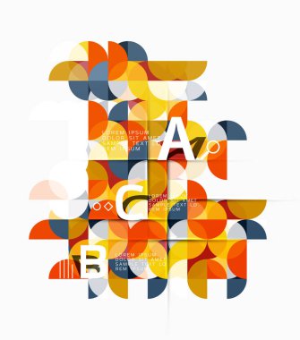 Modern geometrik arka plan, beyaz daireler