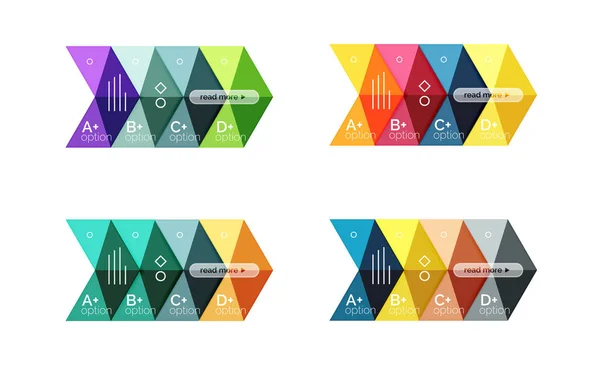 一组颜色抽象箭头选项信息图表模板 — 图库矢量图片