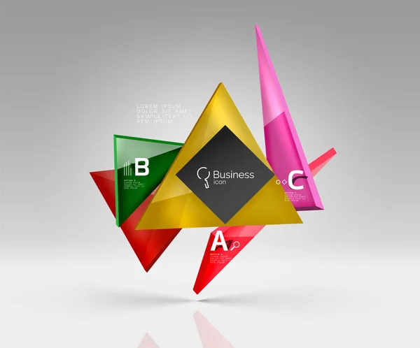 Geometryczne szkła trójkątów streszczenie tło — Wektor stockowy