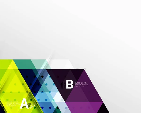 Колір прозорих трикутних плиток з інфографічними елементами — стоковий вектор