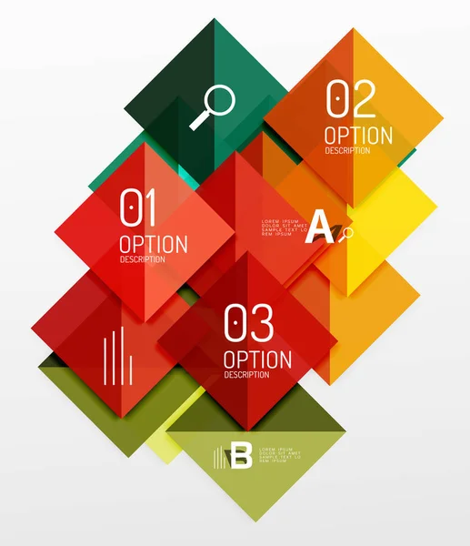 Transparent kwadratowych Infografika. — Wektor stockowy