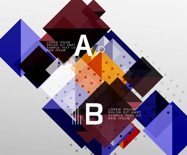 Moderní čtvercové kompozice, abstraktní banner — Stockový vektor