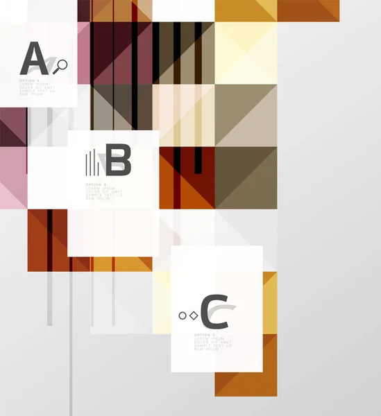 Bannière carrée géométrique moderne, fond abstrait minimaliste — Image vectorielle