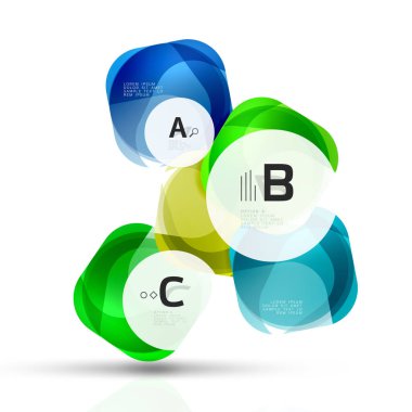 Örnek metin ile beyaz kareler