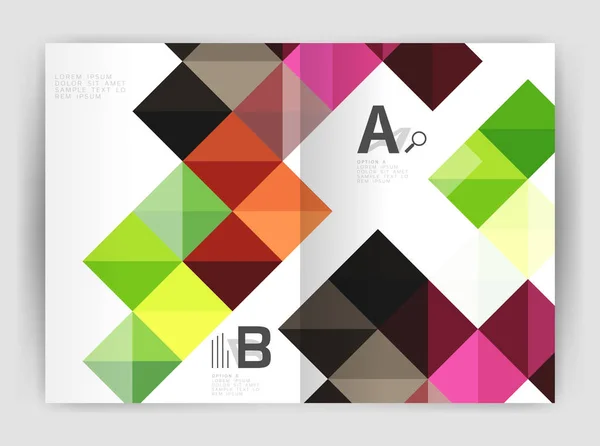 Moderna minimalistiska geometriska kvadratiska business broschyr mall — Stock vektor
