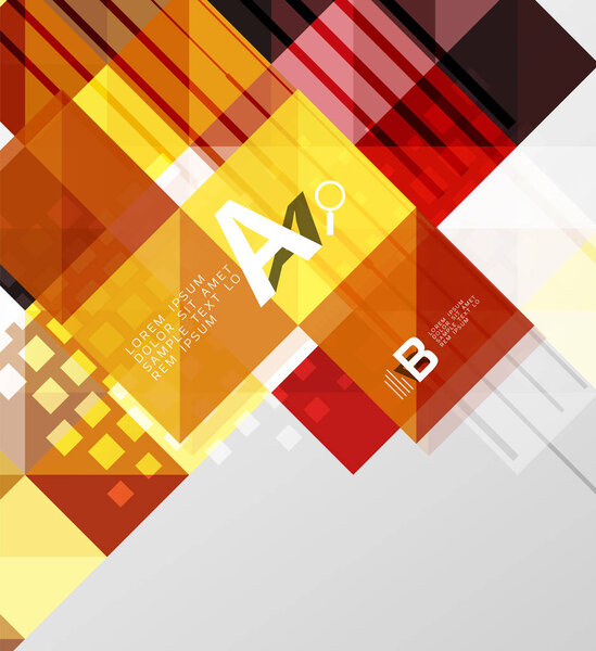 Vector square elements on gray abstract background with infographics