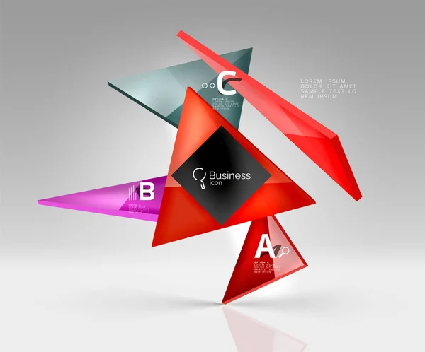 Geometrische glas driehoeken abstracte achtergrond — Stockvector