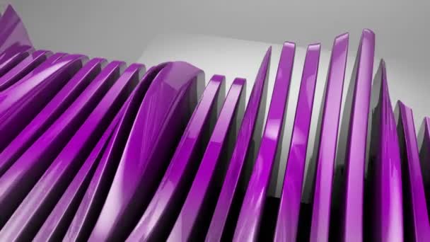 Metallic wave shapes flowing motion, glossy hi-tech futuristic style — Stock Video
