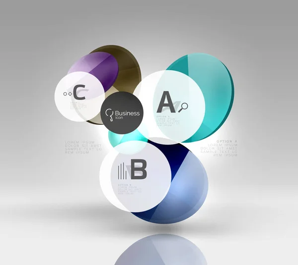 Circle business moderno Modello di design infografico — Vettoriale Stock