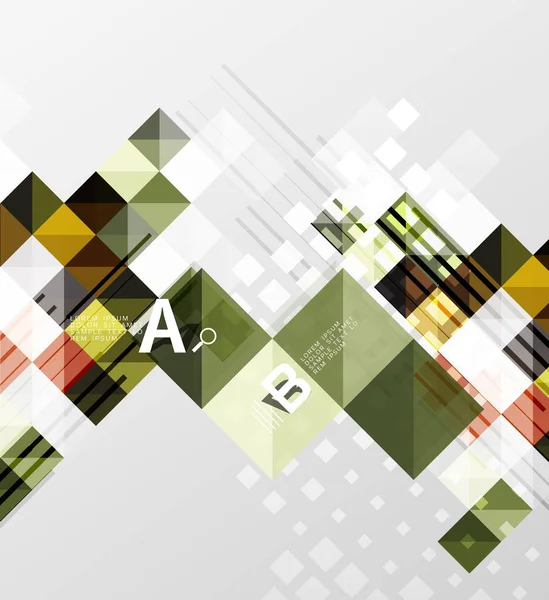 Moderne geometrische quadratische Fahne, minimalistischer abstrakter Hintergrund — Stockvektor