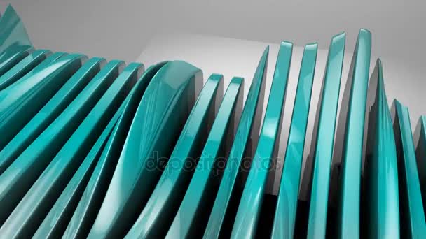 Metallic wave formar flödande rörelser, glänsande hi-tech futuristisk stil — Stockvideo