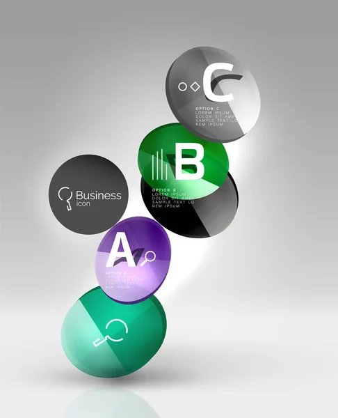 Bannière cercles en verre — Image vectorielle