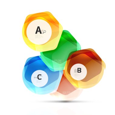 Geometrik altıgen aqua öğeleri