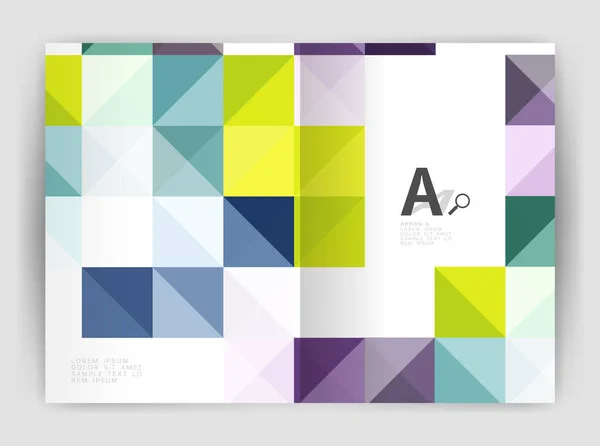 ベクトル正方形リーフレット、ビジネス a4 印刷テンプレート — ストックベクタ