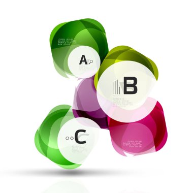 İzole parlak parlak kareler şablonu