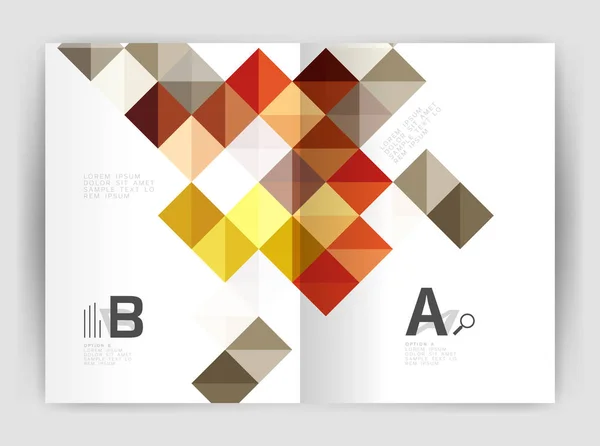 Vecteur carré minimaliste fond abstrait, imprimer le modèle brochure d'entreprise a4 — Image vectorielle