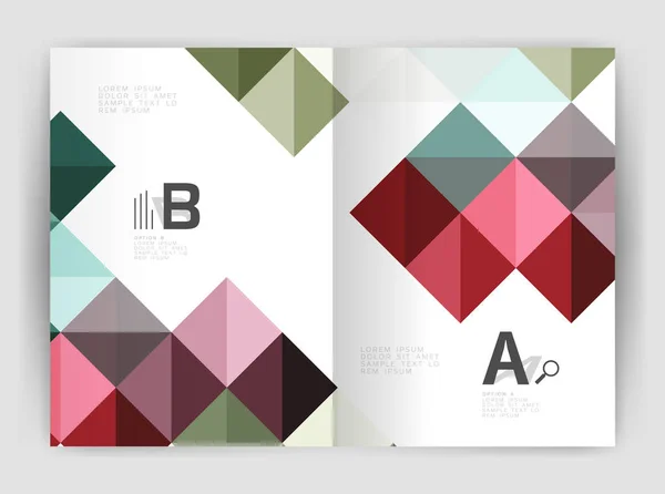 Vector vierkant minimalistische abstracte achtergrond, print sjabloon zakelijke brochure a4 — Stockvector